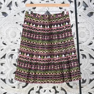 Vintage A-Line Skirt 22.5" Knee Length XS/S (28” Waist) Geometric Retro